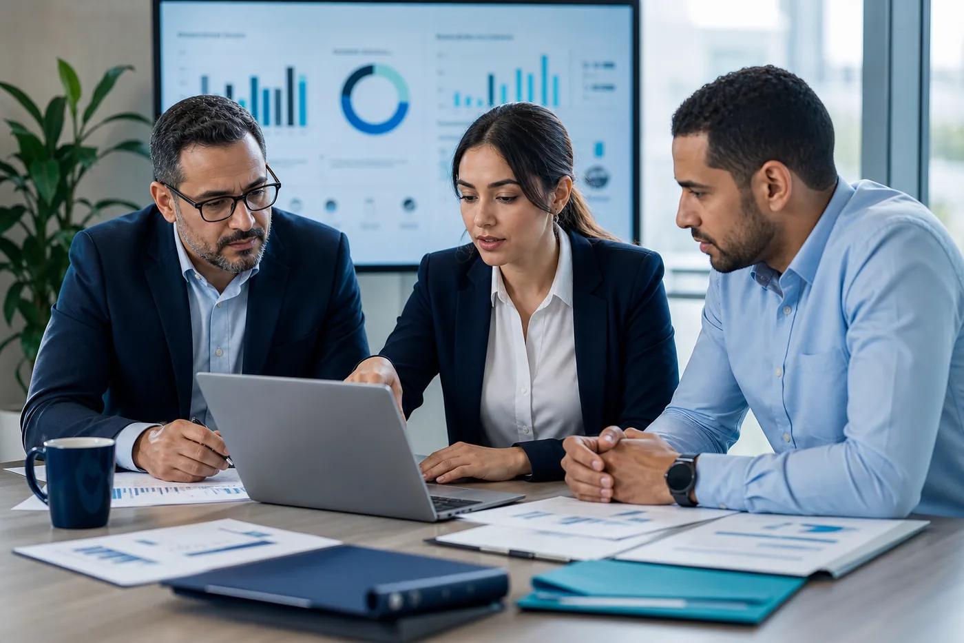 Équipe préparant une revue d’actions et indicateurs QSE